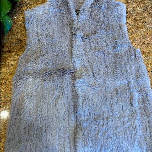 Gray Rabbit Fur Vest - Picture 1 of 3